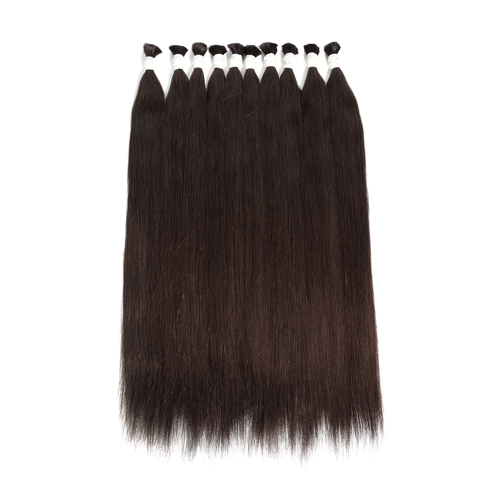 Stema 1kg(10pcs) Wholesale Deals #2 Brown Raw Hair Bulk Natural Straight Hair Extensions For Braid